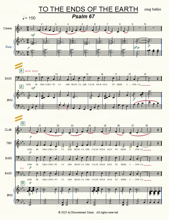 SCORE TO THE ENDS OF THE EARTH PAGE ONE